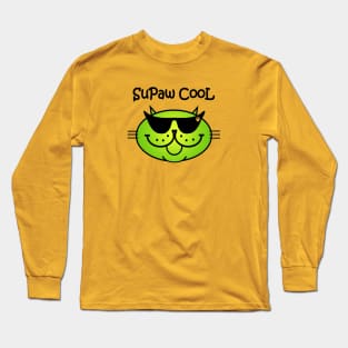 SuPaw CooL - MEOWgarita GRRRReen Long Sleeve T-Shirt